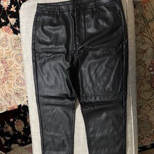 Joe Fresh Black Faux Leather Pants